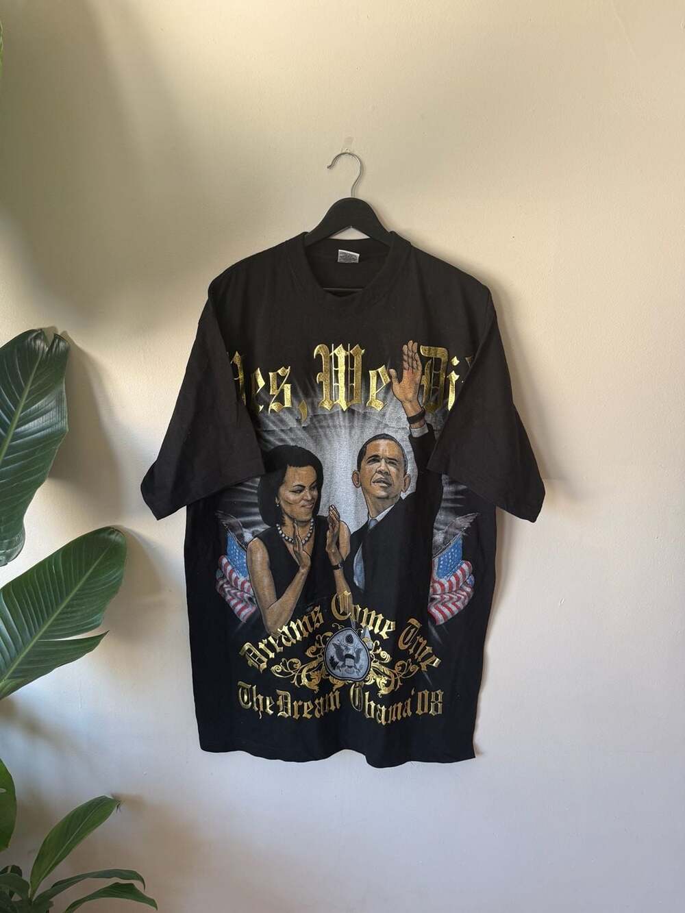 Vintage 2008 Barack And Michelle Obama Yes We Did Dreams Come True T-Shirt XL